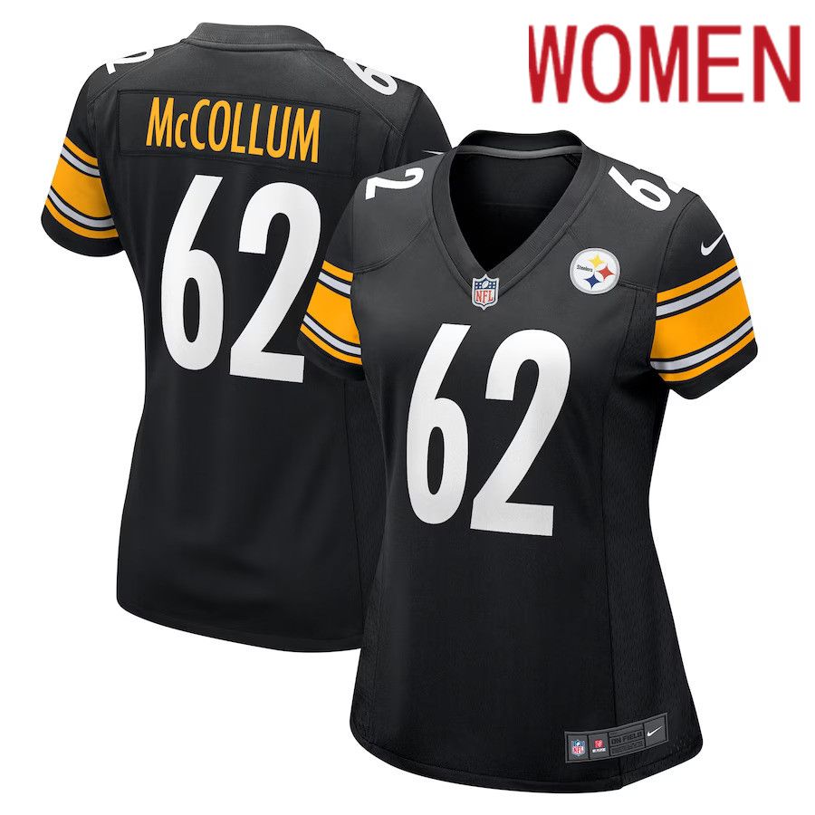 Women Pittsburgh Steelers #62 Ryan McCollum Nike Black Game Player NFL Jersey